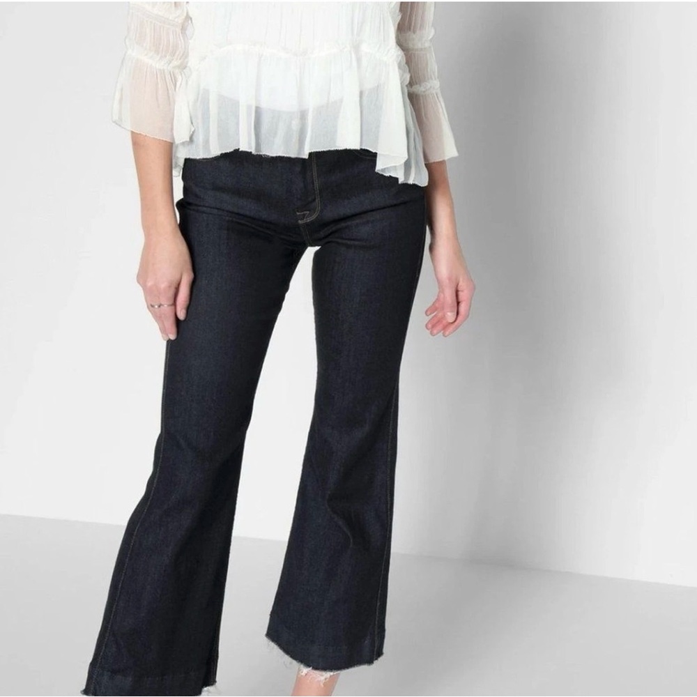7 For All Mankind Cropped Ali Dark Wash Jeans Sz 30